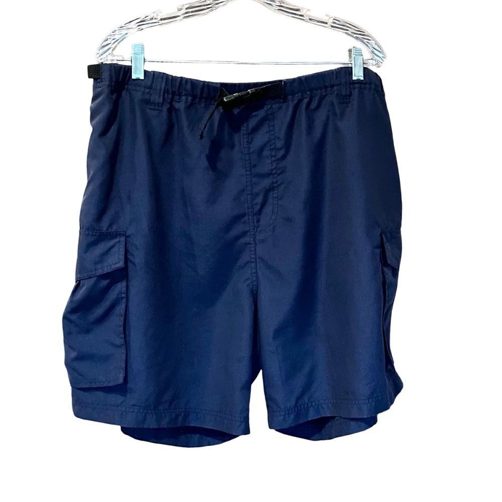 A.C. Clothing Mens Lightweight Cargo Shorts - Elastic Waist Navy Blue XXL